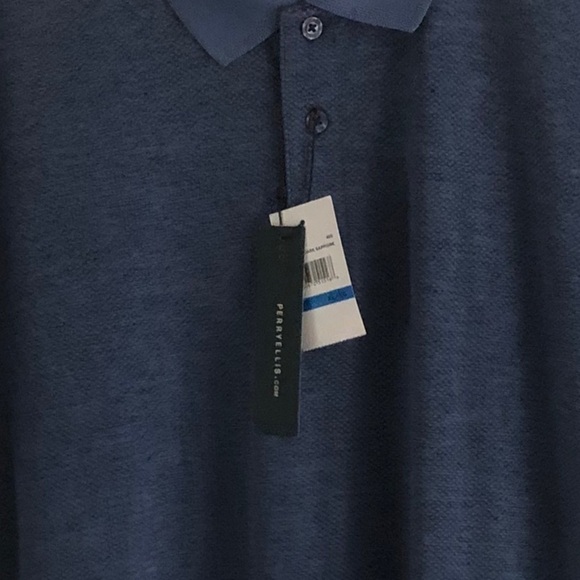 Perry Ellis Short Sleeve Polo Shirt Blue Size XL - Picture 6 of 11